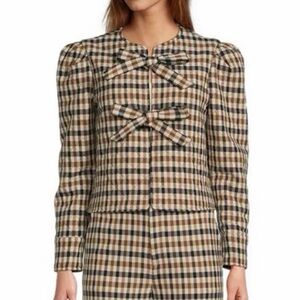 ANTONIO MELANI Checkered Bow Accent Blazer